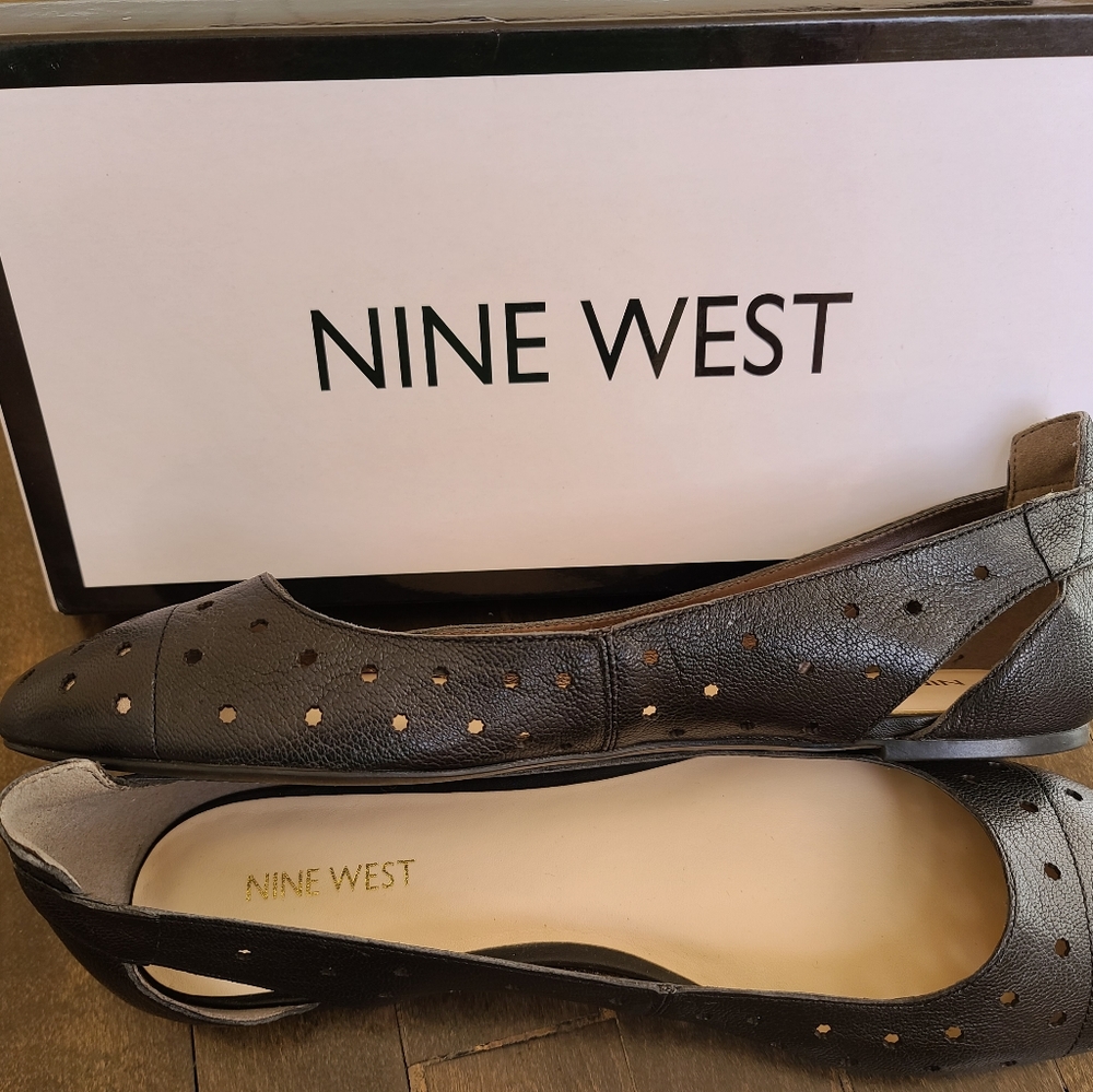 Nine West Leather Slide Flats